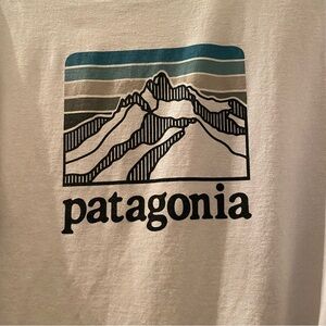 Patagonia Men’s Graphic Tee Size Small Gray Blue Pocket Gorpcore Outdoor Hiking